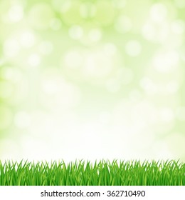 background with green grass and sky. vector