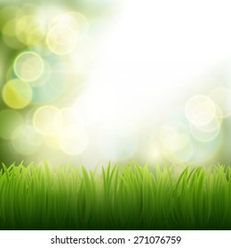 Background of green grass. Vector image.