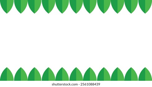 Background green leaf frame decorative with blank background