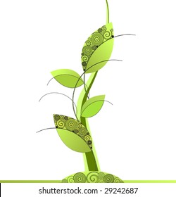 Background with green leaves