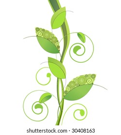 Background with green leaves