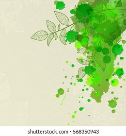 background with green leaves