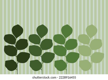 Background from green leaves. Nature theme. Simple vector illustration isolated on pattern background