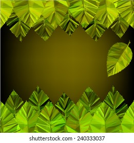 Background with green leaves. Vector