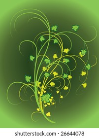 The background of green leaves. Vector illustration