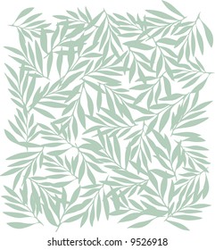 Background with green leaves, vector illustration