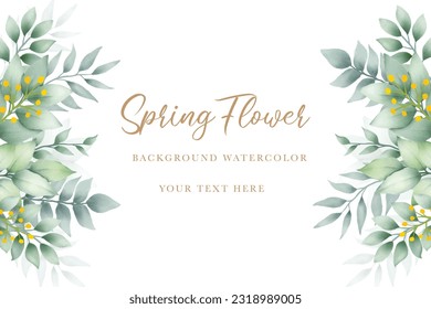 Background Green Leaves Watercolor design