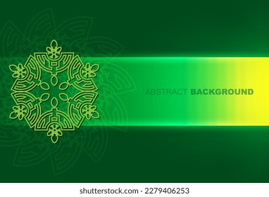 Background with Green light mandalas, round indian pattern, muslim pattern