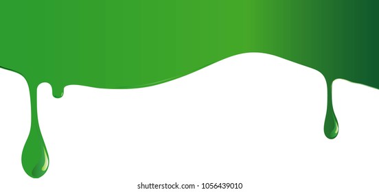 
Background with green liquid flowing down vector
