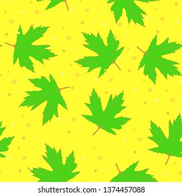 
background with green maple leaves
