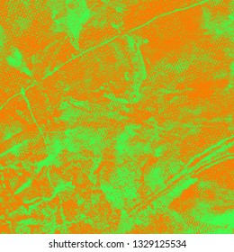 Background of green and orange paint