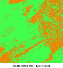 Background of green and orange paint