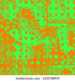Background of green and orange paint