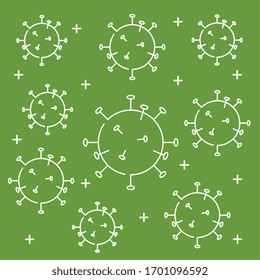 background green of particles 2019 ncov vector illustration design