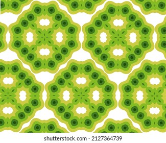 Background with a green pattern of diamond shapes.