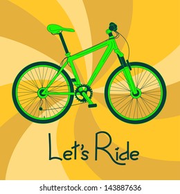 Background with green speed bicycle