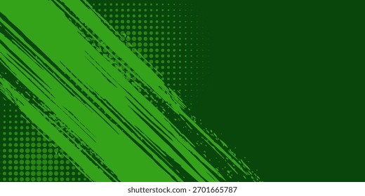 Background green sporty background template vector with shiny lines and lights. Green background with strong pattern design effect