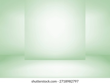 Sala de pared de estudio verde de fondo con luz, sombra en el diseño de escenario en capas. Mínimo pastel de menta verde para eco amigable, maqueta de exhibición de productos, promoción cosmética natural, primavera moderna, verano visual