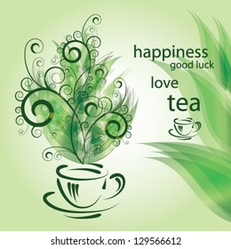 background with green tea