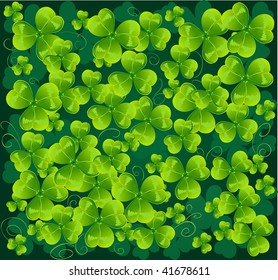 background from green trefoil. vector