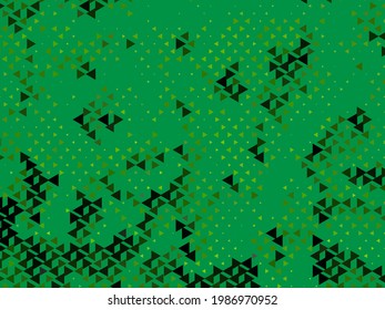 Hintergrund mit grünen Dreiecken. Allgemeines geometrisches Design für Muster, Karten und Deckel. Vektorgrafik