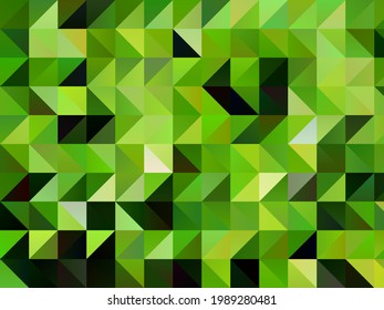 Fondo con triángulos verdes. Diseño geométrico general para patrones, tarjetas y cubiertas. Ilustración del vector