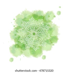 Background with green watercolor stains 