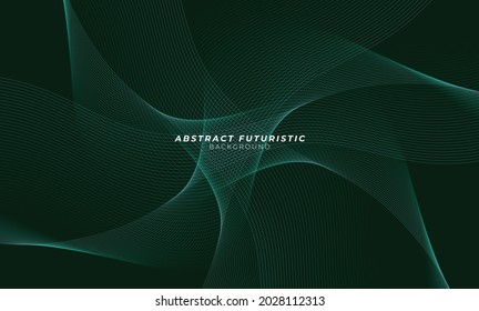 Background green wave flowing over dark, futuristic and seamless pattern gradients design. Abstract futuristic background, Abstract art wallpaper. Vector illustration.