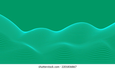 Background Green wave lines. Flowing green waves design Abstract digital wave. Flow. Line Vector illustration for tech futuristic innovation concept modern Background Graphic design EPS 10 Mint green