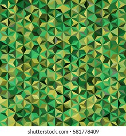 Background of green, yellow geometric shapes. Seamless mosaic pattern. Vector illustration