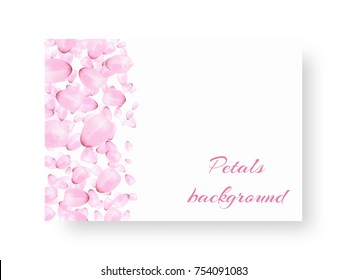 Background greeting card with blossoming cherry blossoms on Valentine's day on a white backdrop