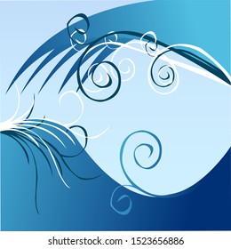 Background for greeting card with different waves