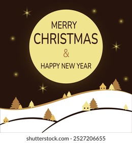 Fondo para tarjeta de felicitación con Elementos de oro para Navidades felices y feliz año Nuevo. Ilustración vectorial en el diseño de vacaciones de invierno