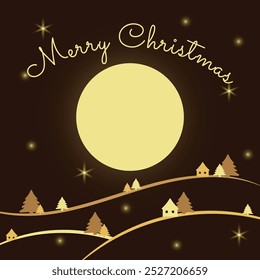 Background for Greeting card with golden elements for Merry Christmas and Happy New Year. Vector illustration in winter holiday design