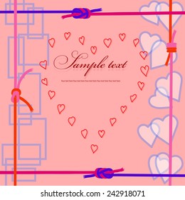Background for greeting card with hearts.