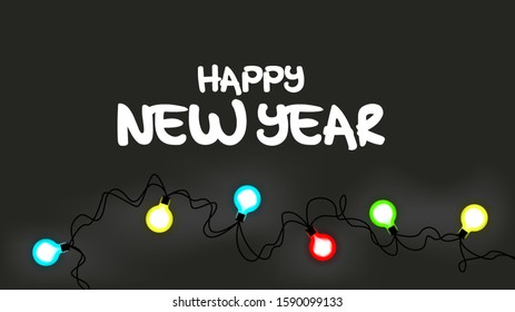 background greeting new year with lighting lamp 