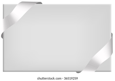 Background with grey ribbon.  Vector illustration.