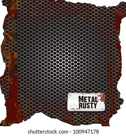 background grid pattern rusty, vector illustration