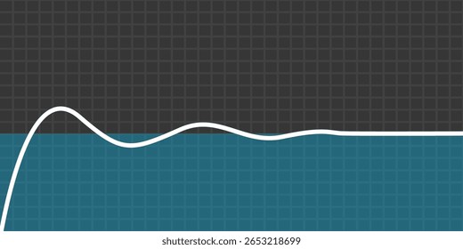 Background grid with PID Controller result graph. Sensor, actuator, temperature, speed, grid, oscilloscope, tuning, stability, overshot, integral, differential, proportional. Vector