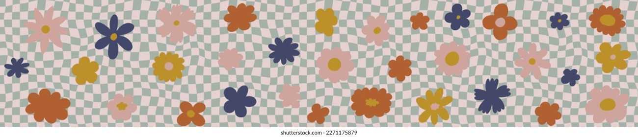 Background groovy aesthetic. Spring template for design and card, covers, package, wrapping paper.