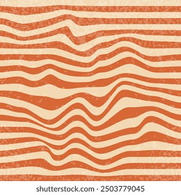 Background groovy, hippie 70s style. Abstract Vector wave Background with texture. 1970 aesthetic with Flowing Waves.