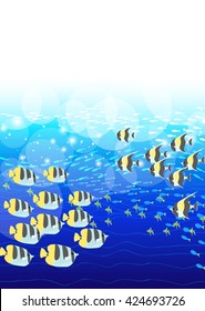 Background of the group of the undersea tropical fish