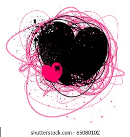 background with grunge broken heart
