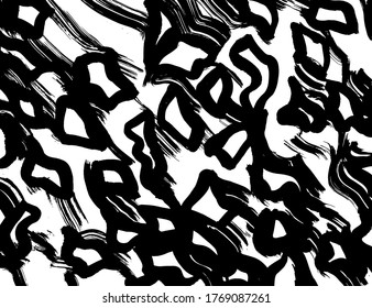 Background. Grunge brush pattern. Texture. White and black vector.