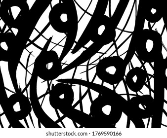 Background. Grunge brush pattern. Texture. White and black vector.
