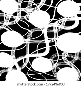 Background. Grunge brush pattern. Texture. White and black vector.