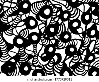 Background. Grunge brush pattern. Texture. White and black vector.