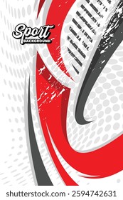 Background grunge sport jersey design for football soccer, racing, esports, running,in red color Template EPS 10