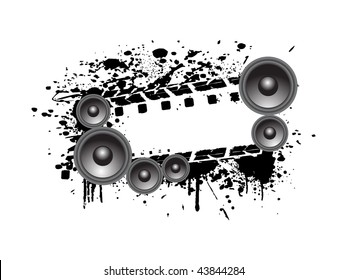 Hintergrund mit grauem Banner, Vinyl