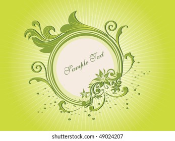 background with grungy floral frame